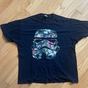 Star Wars Black Tee with Floral Stormtrooper Design